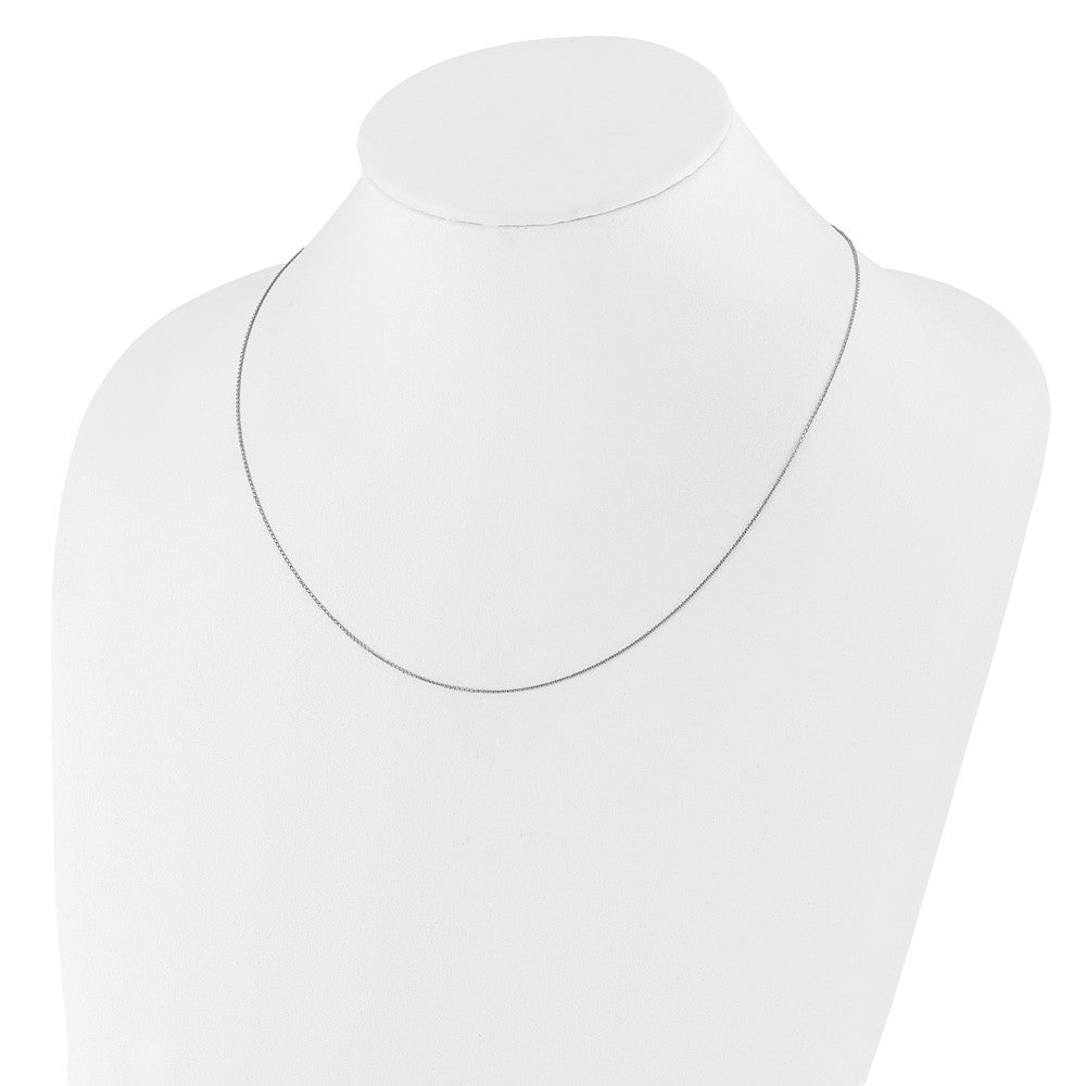 22 Inch 10K White Gold Adjustable 1mm D/C Cable Chain Necklace