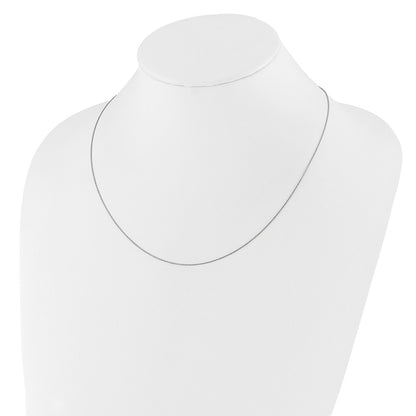 22 Inch 10K White Gold Adjustable 1mm D/C Cable Chain Necklace