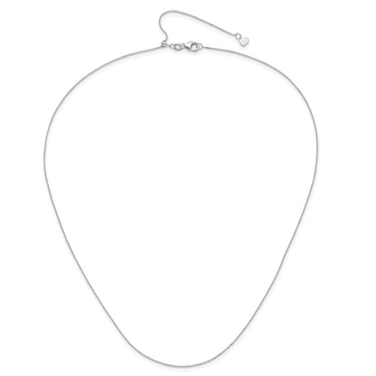 22 Inch 10K White Gold Adjustable 1mm D/C Cable Chain Necklace