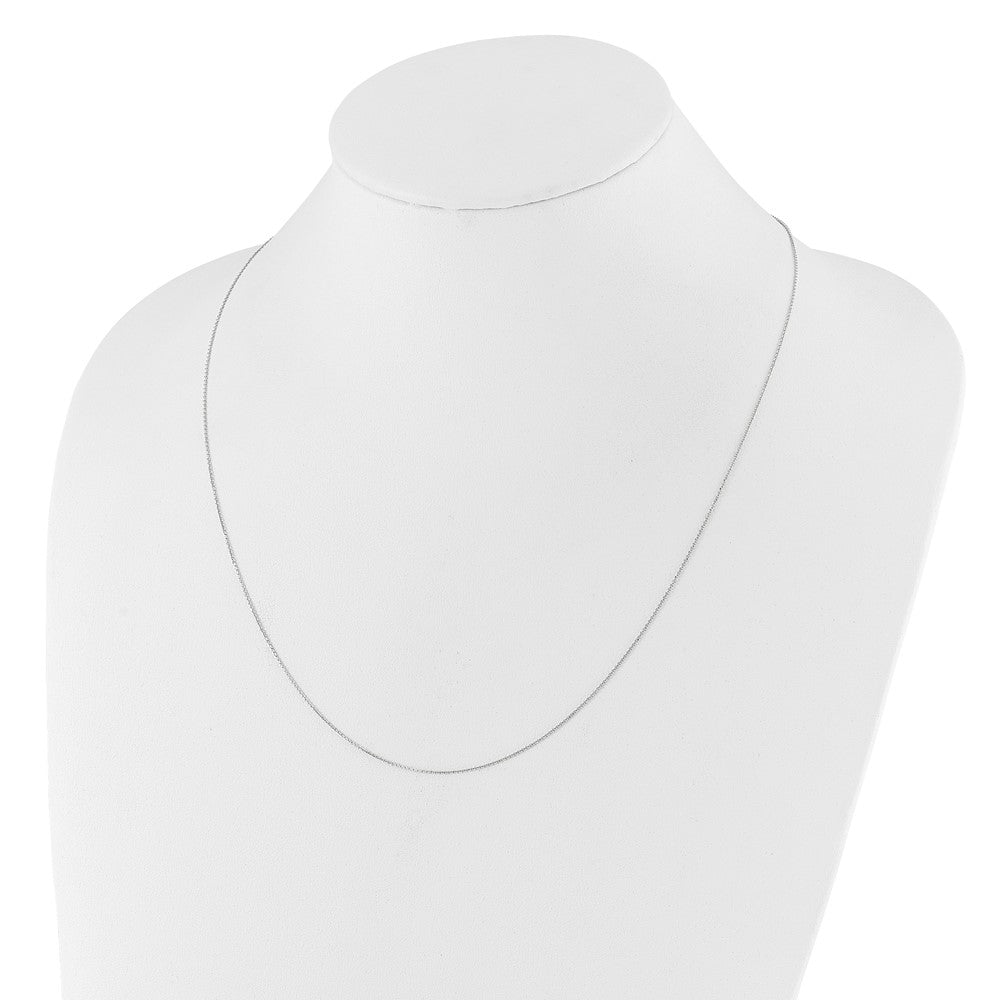 22 Inch 10K White Gold Adjustable 1mm D/C Cable Chain Necklace