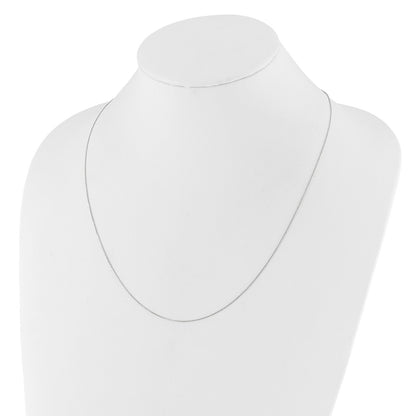 22 Inch 10K White Gold Adjustable 1mm D/C Cable Chain Necklace