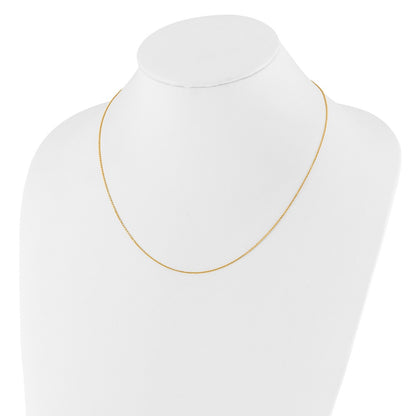 22 Inch 10K Yellow Gold Adjustable 1.1mm D/C Cable Chain Necklace