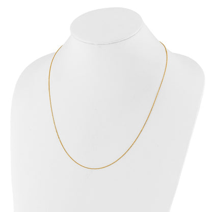 22 Inch 10K Yellow Gold Adjustable 1.1mm D/C Cable Chain Necklace