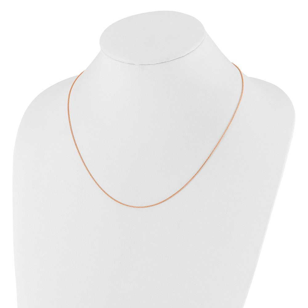 22 Inch 10K Rose Gold Adjustable 1mm Wheat Chain Necklace