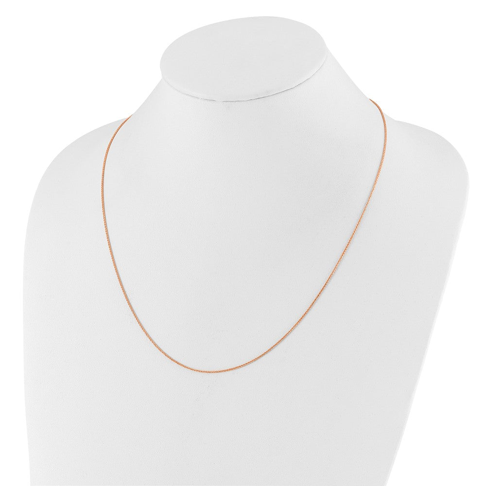 22 Inch 10K Rose Gold Adjustable 1mm Wheat Chain Necklace