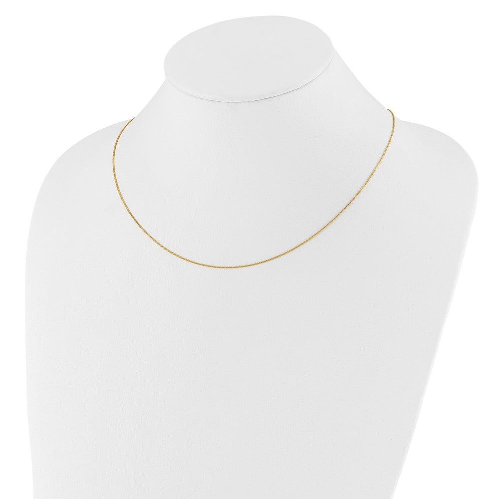 22 Inch 10K Yellow Gold Adjustable .8mm D/C Wheat Chain Necklace