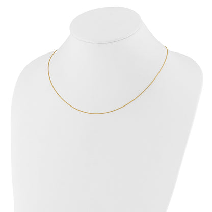 22 Inch 10K Yellow Gold Adjustable .8mm D/C Wheat Chain Necklace