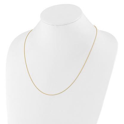 22 Inch 10K Yellow Gold Adjustable .8mm D/C Wheat Chain Necklace