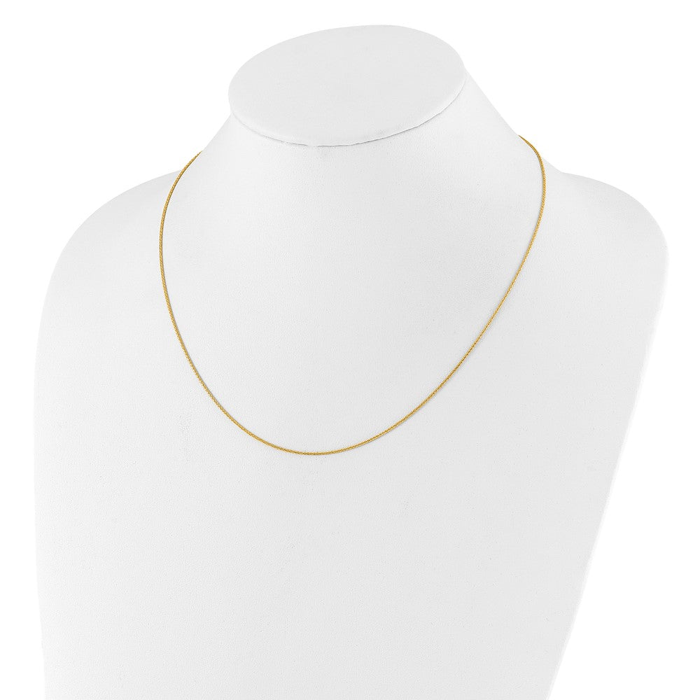 22 Inch 10K Yellow Gold Adjustable 1mm D/C Wheat Chain Necklace