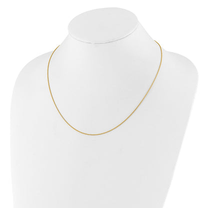 22 Inch 10K Yellow Gold Adjustable 1mm D/C Wheat Chain Necklace