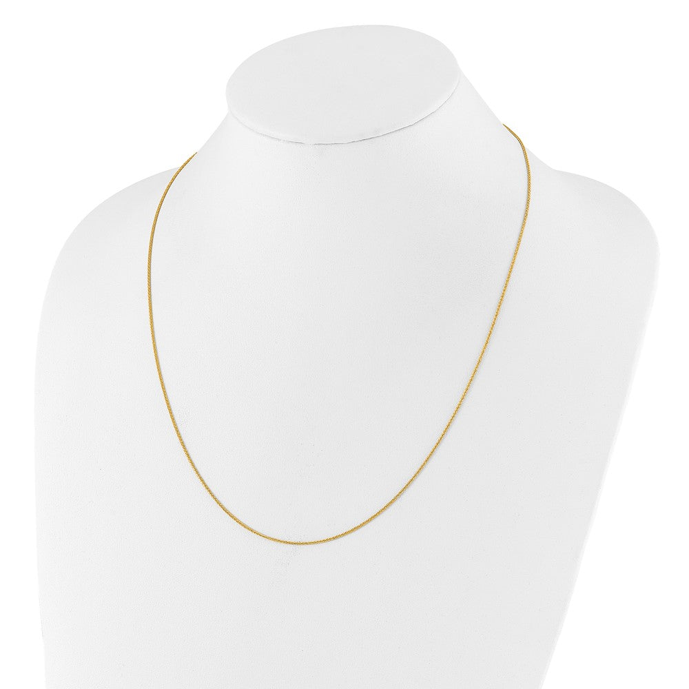 22 Inch 10K Yellow Gold Adjustable 1mm D/C Wheat Chain Necklace