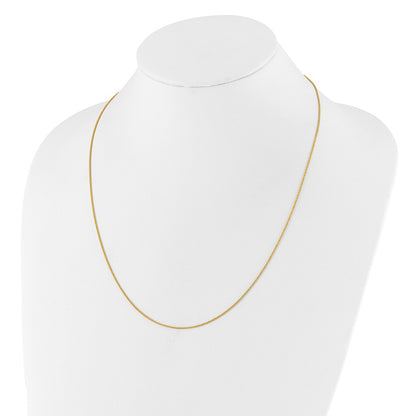 22 Inch 10K Yellow Gold Adjustable 1mm D/C Wheat Chain Necklace