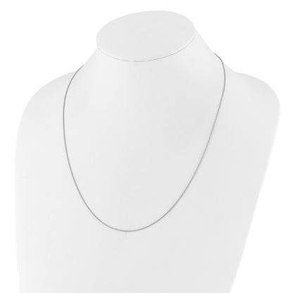 22 Inch 10K White Gold Adjustable 1mm D/C Wheat Chain Necklace