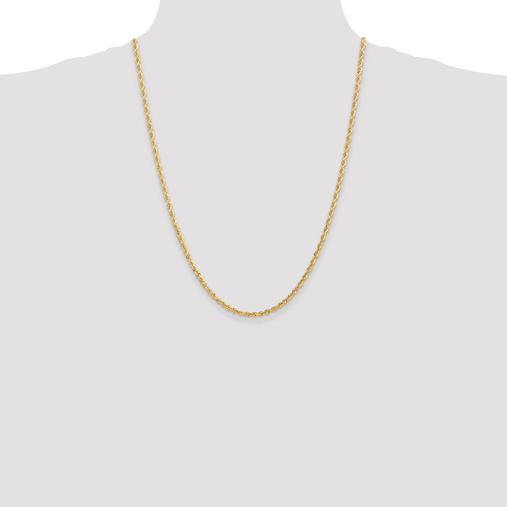 10K Yellow Gold 3mm D/C Quadruple Rope Chain Necklace