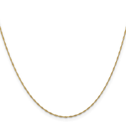 18 Inch 10K Yellow Gold 1mm Singapore Chain Necklace