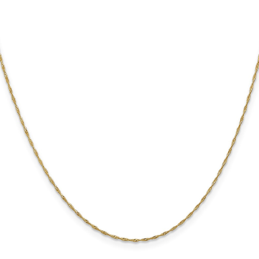 2 Inch 10K Yellow Gold 1mm Singapore Chain Necklace