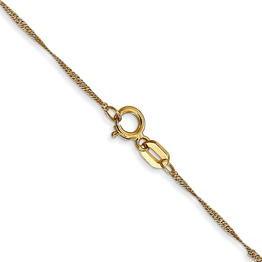 18 Inch 10K Yellow Gold 1mm Singapore Chain Necklace
