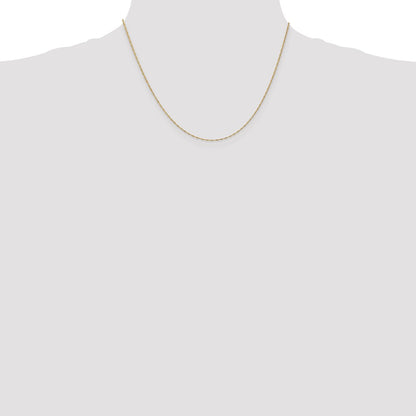 18 Inch 10K Yellow Gold 1mm Singapore Chain Necklace