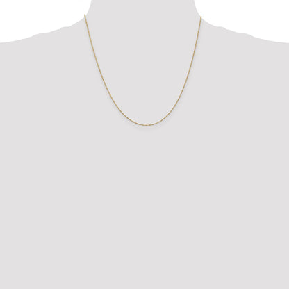 2 Inch 10K Yellow Gold 1mm Singapore Chain Necklace