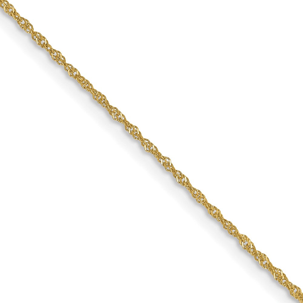 2 Inch 10K Yellow Gold 1mm Singapore Chain Necklace