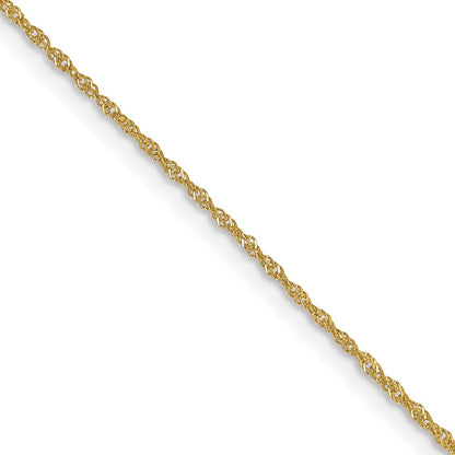 18 Inch 10K Yellow Gold 1mm Singapore Chain Necklace