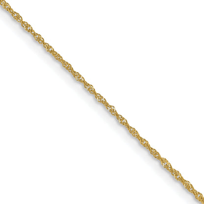 24 Inch 10K Yellow Gold 1mm Singapore Chain Necklace