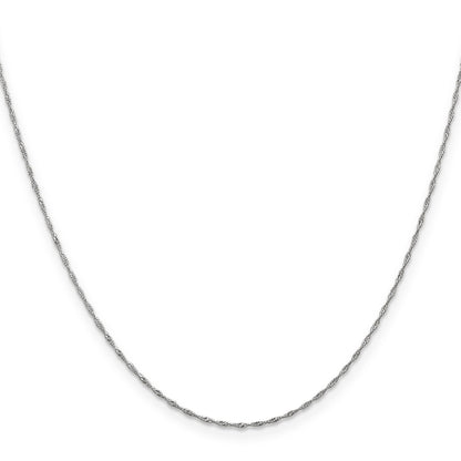 16 Inch 10K White Gold Wg 1mm Singapore Chain Necklace