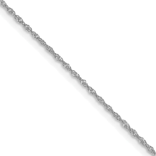 2 Inch 10K White Gold Wg 1mm Singapore Chain Necklace