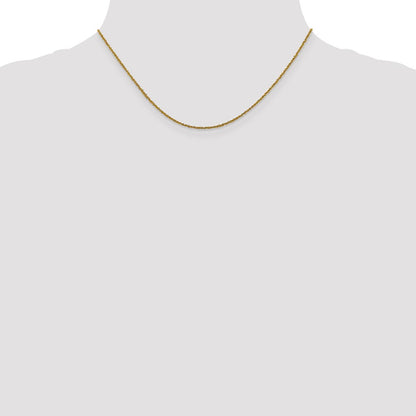 16 Inch 10K Yellow Gold 1mm Sparkle Singapore Chain Necklace