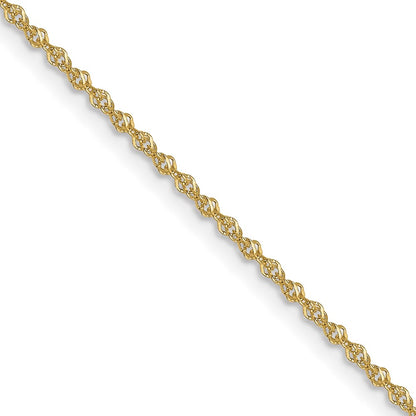 16 Inch 10K Yellow Gold 1mm Sparkle Singapore Chain Necklace