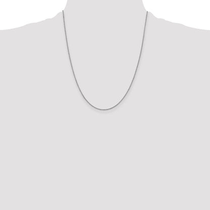 22 Inch 10K White Gold 1mm Sparkle Singapore Chain Necklace