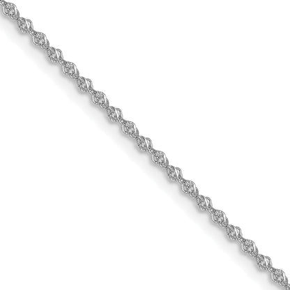 18 Inch 10K White Gold 1mm Sparkle Singapore Chain Necklace