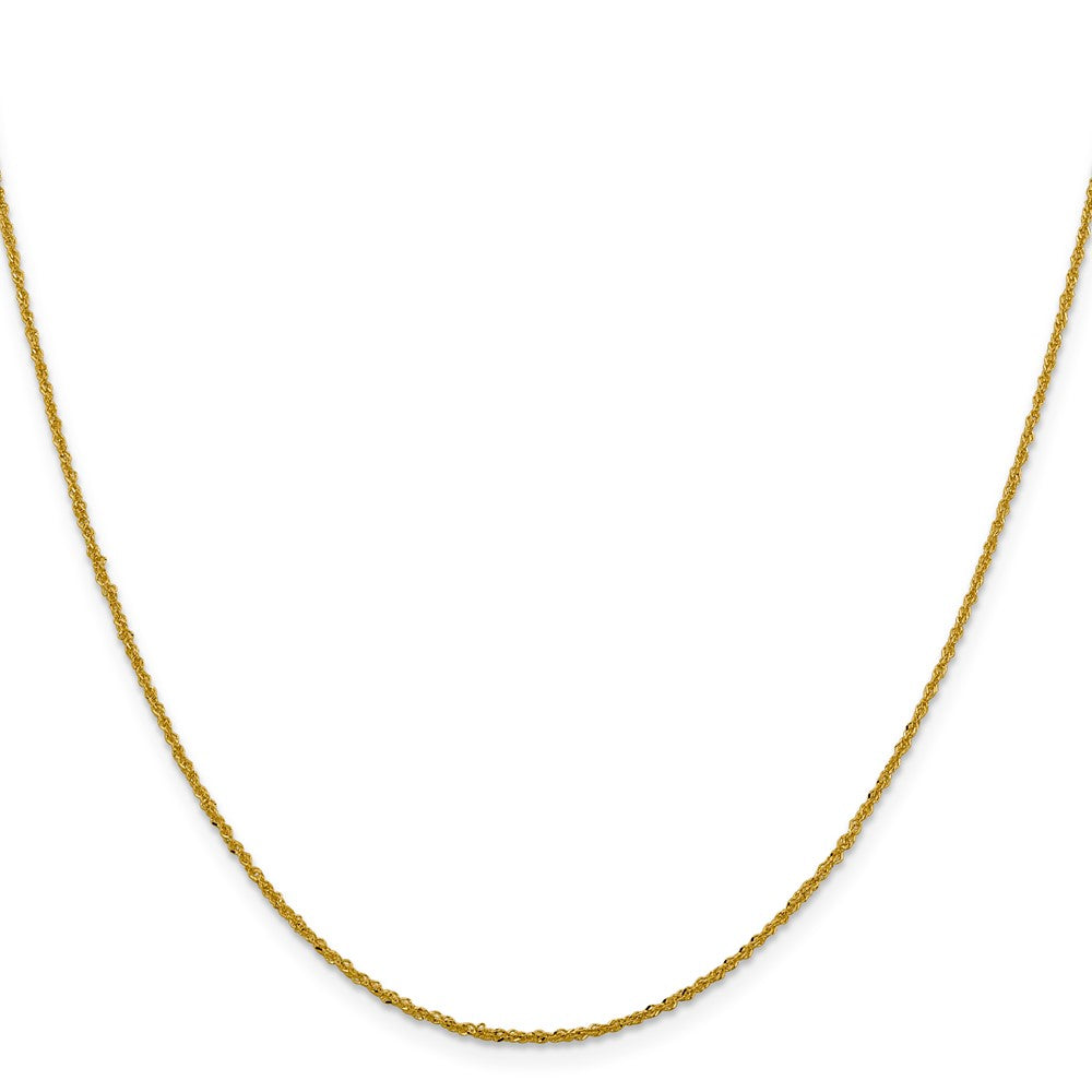 22 Inch 10K Yellow Gold 1.3mm Sparkle Singapore Chain Necklace