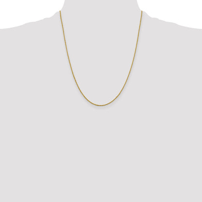 22 Inch 10K Yellow Gold 1.3mm Sparkle Singapore Chain Necklace