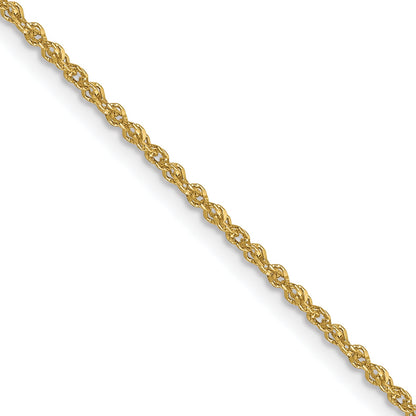 18 Inch 10K Yellow Gold 1.3mm Sparkle Singapore Chain Necklace