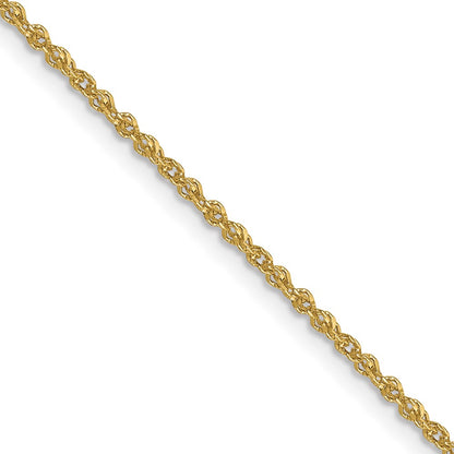 22 Inch 10K Yellow Gold 1.3mm Sparkle Singapore Chain Necklace