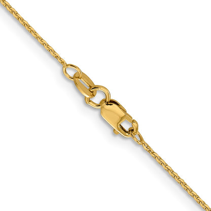 2 Inch 10K Yellow Gold 1.0 mm D/C Cable Chain Necklace