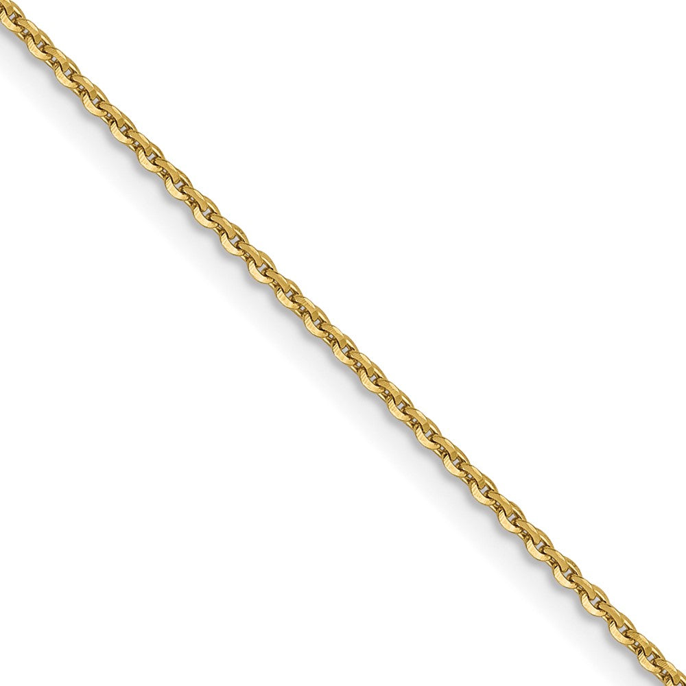 2 Inch 10K Yellow Gold 1.0 mm D/C Cable Chain Necklace