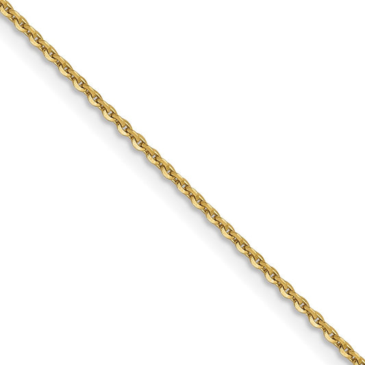 2 Inch 10K Yellow Gold 1.0 mm D/C Cable Chain Necklace