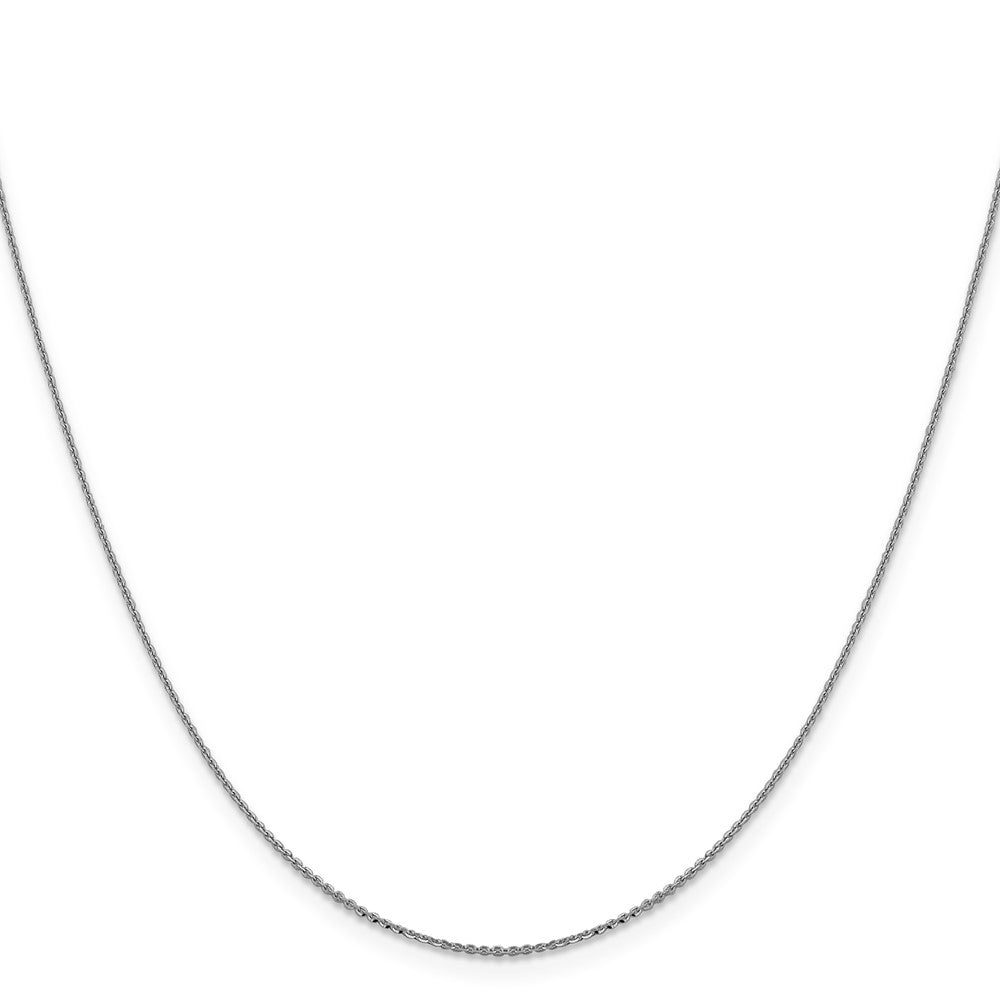 22 Inch 10K White Gold 1.0 mm D/C Cable Chain Necklace