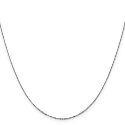 22 Inch 10K White Gold 1.0 mm D/C Cable Chain Necklace