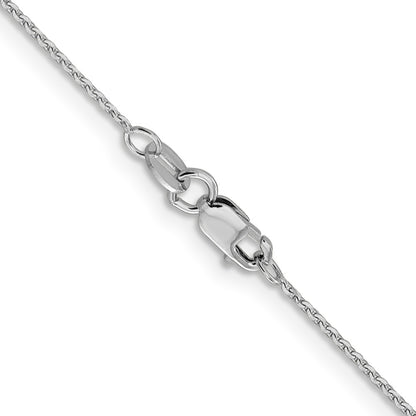 22 Inch 10K White Gold 1.0 mm D/C Cable Chain Necklace