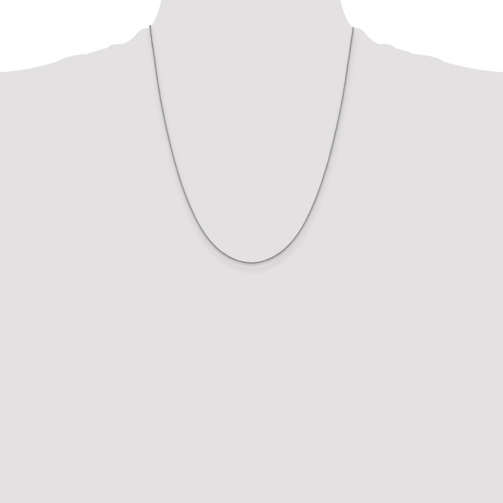 22 Inch 10K White Gold 1.0 mm D/C Cable Chain Necklace