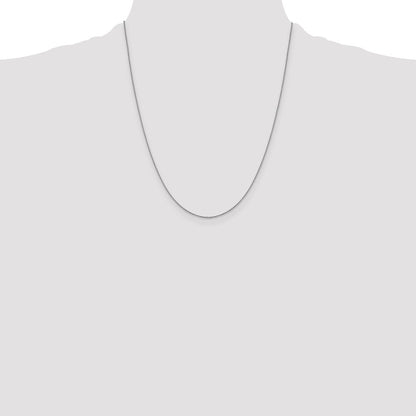 22 Inch 10K White Gold 1.0 mm D/C Cable Chain Necklace