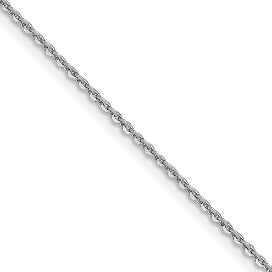 22 Inch 10K White Gold 1.0 mm D/C Cable Chain Necklace