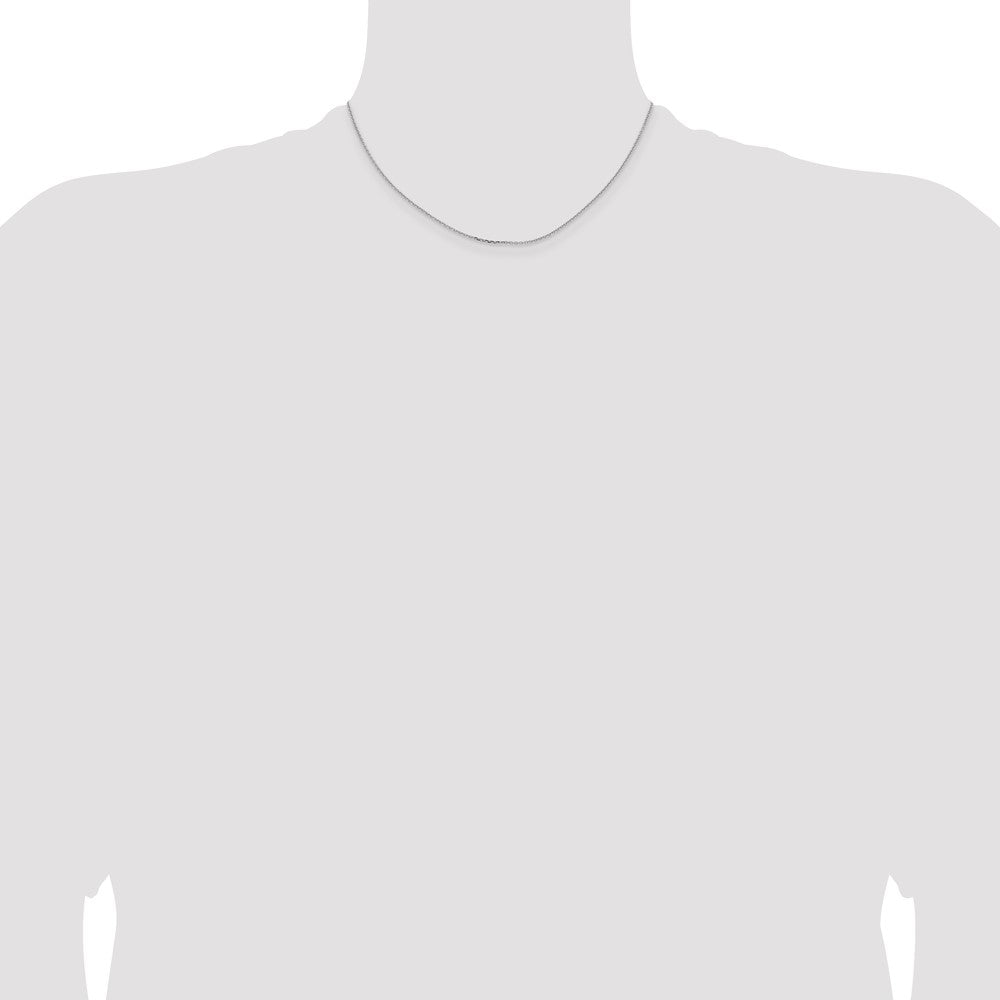 16 Inch 10K White Gold 1.05mm D/C Cable Chain Necklace