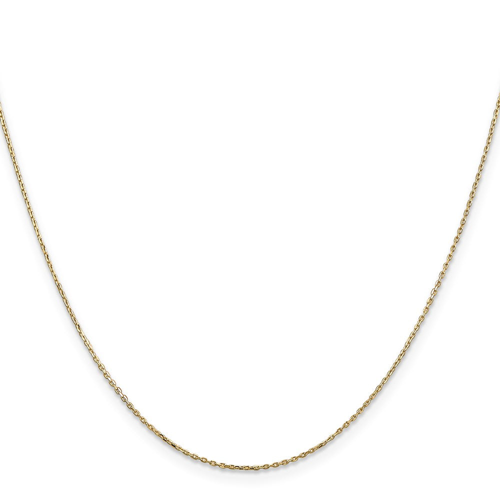 22 Inch 10K Yellow Gold .8mm D/C Cable With Lobster Clasp Chain Necklace