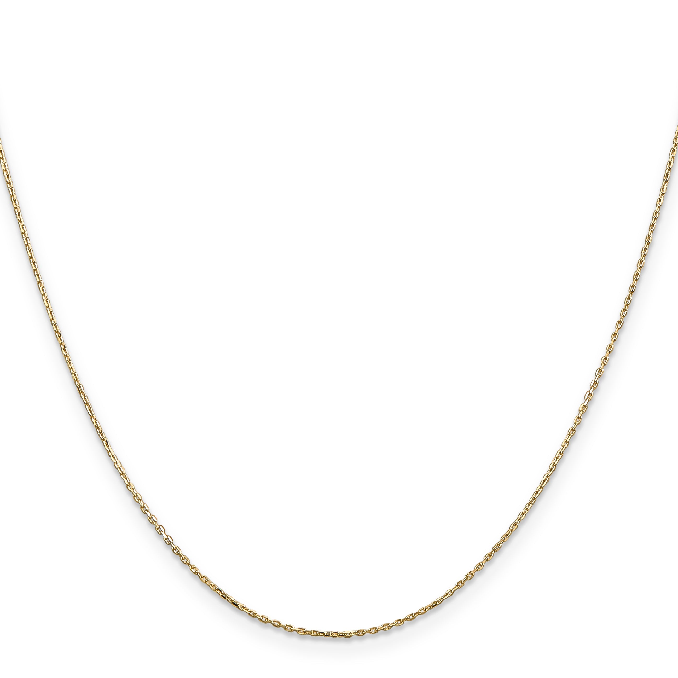 10K Yellow Gold .8mm D/C Cable With Lobster Clasp Chain Necklace