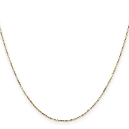10K Yellow Gold .8mm D/C Cable With Lobster Clasp Chain Necklace