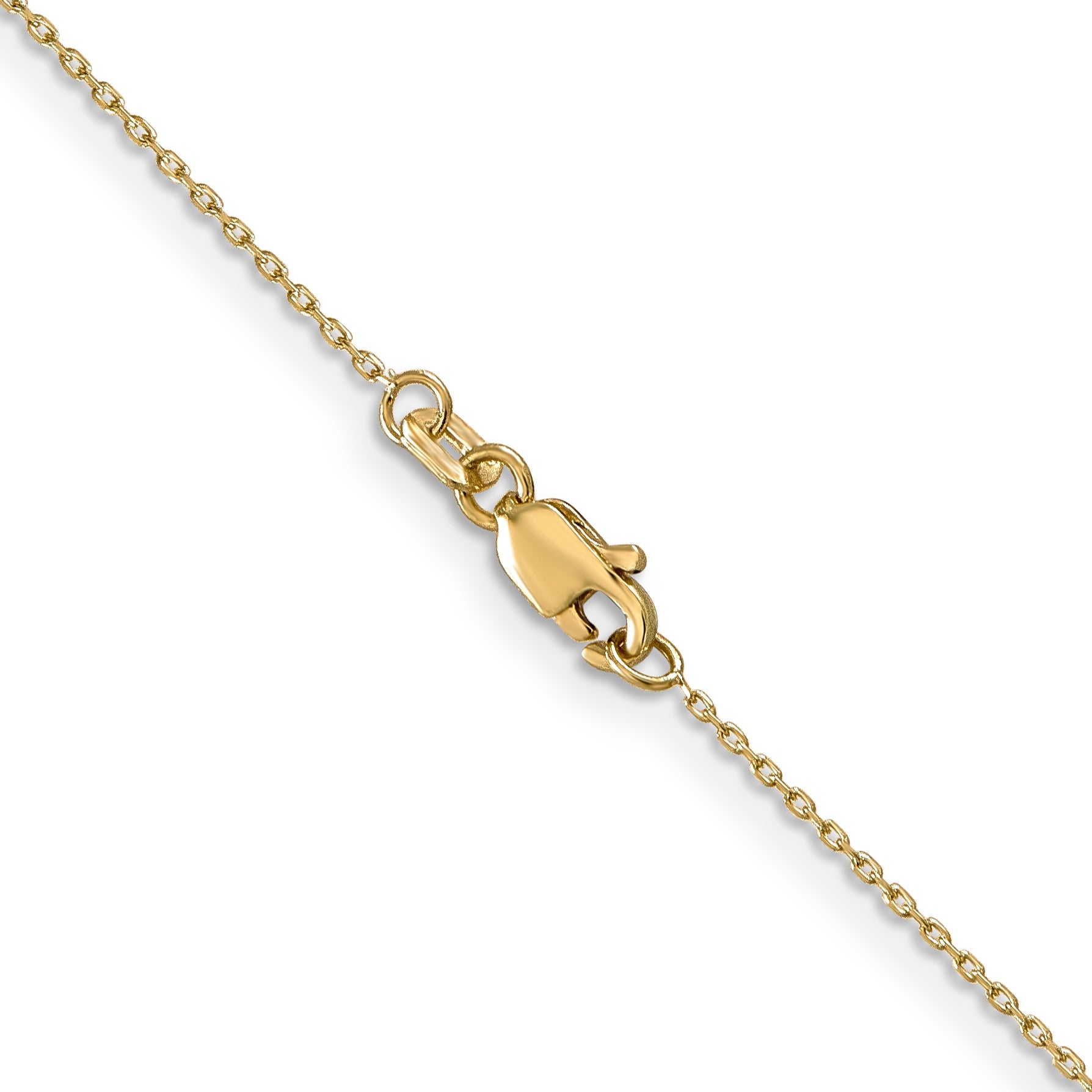 10K Yellow Gold .8mm D/C Cable With Lobster Clasp Chain Necklace